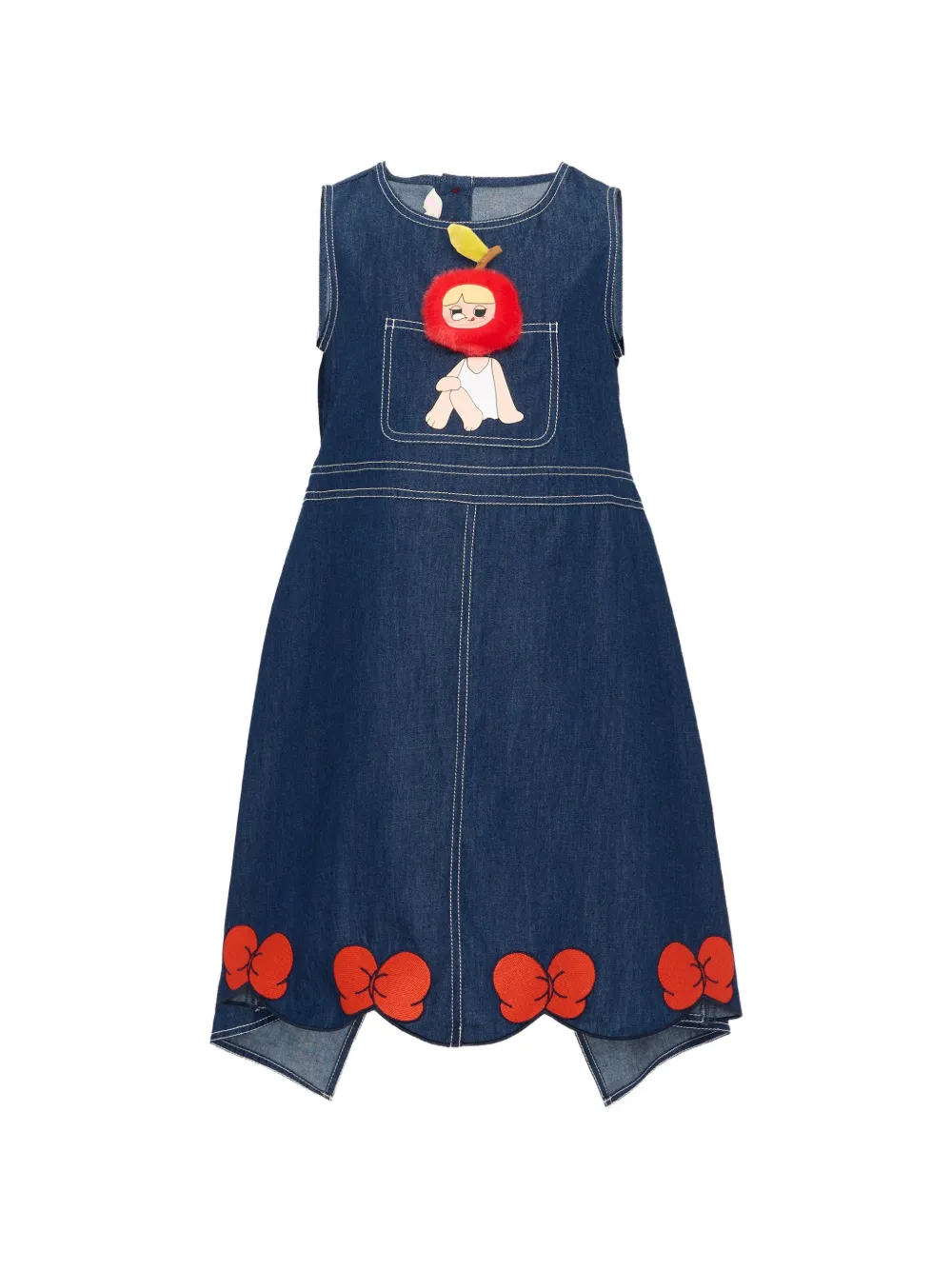 Poco Blush Little Witch mouwloze jurk met grafische patch Blauw