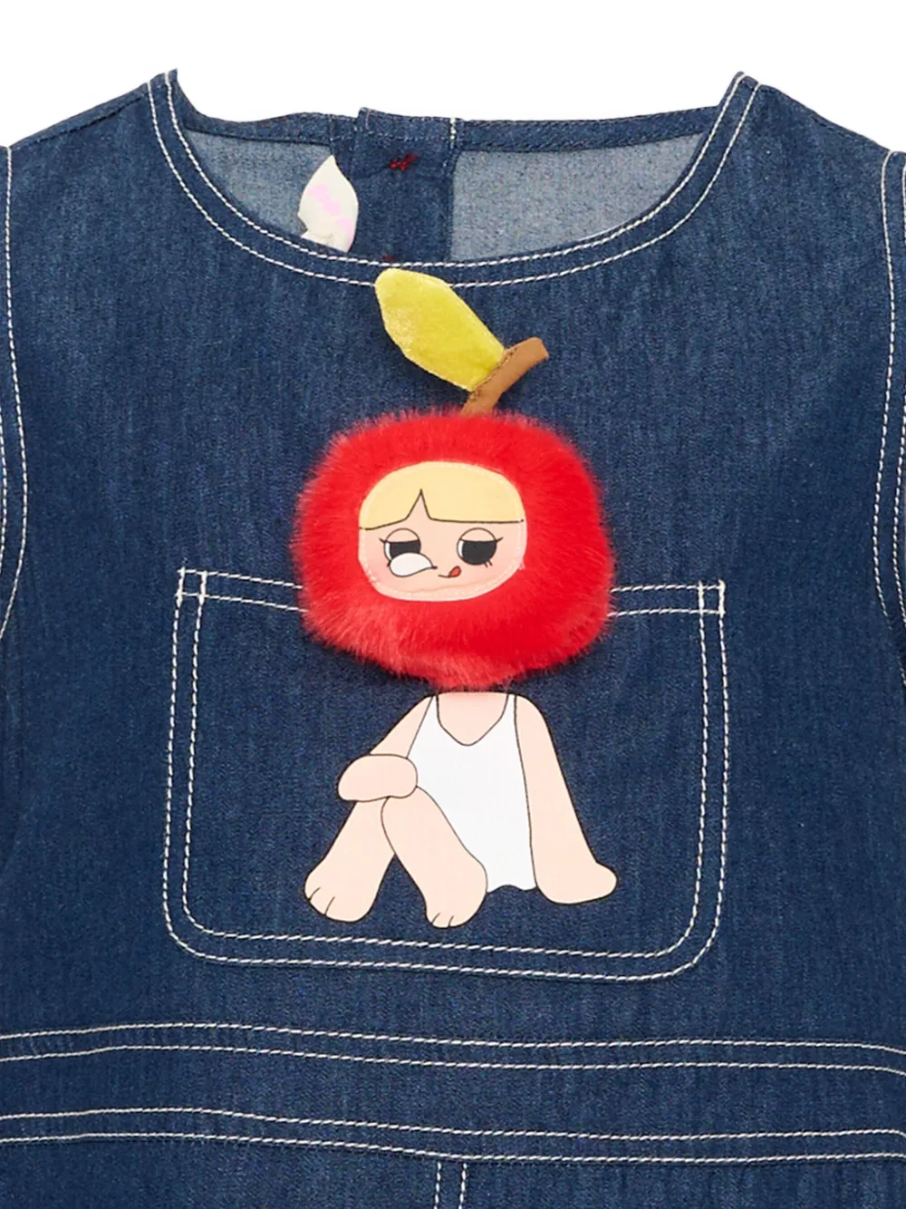 Poco Blush Little Witch mouwloze jurk met grafische patch Blauw
