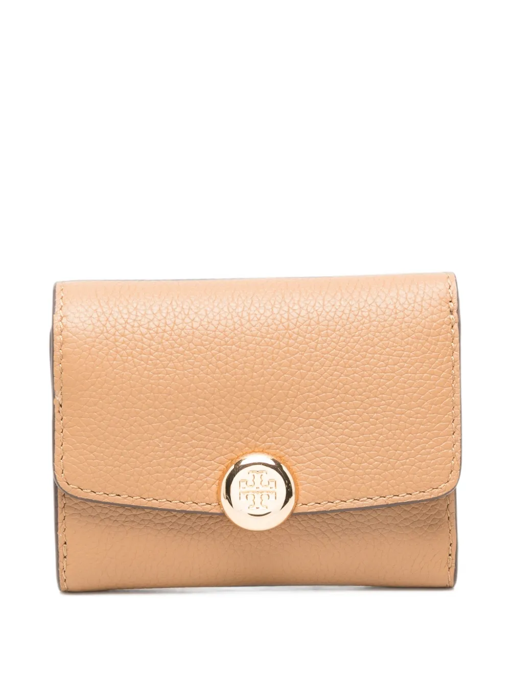 Tory Burch Romy logo-plaque pebbled wallet - Toni neutri