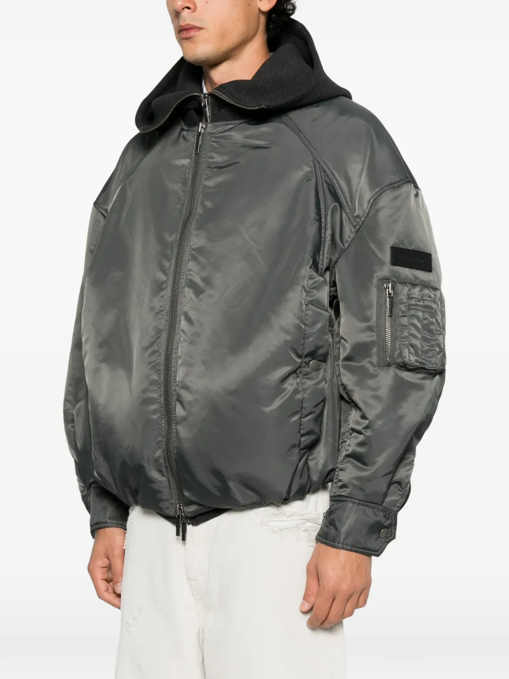 Feng Chen Wang layered bomber jacket Grijs