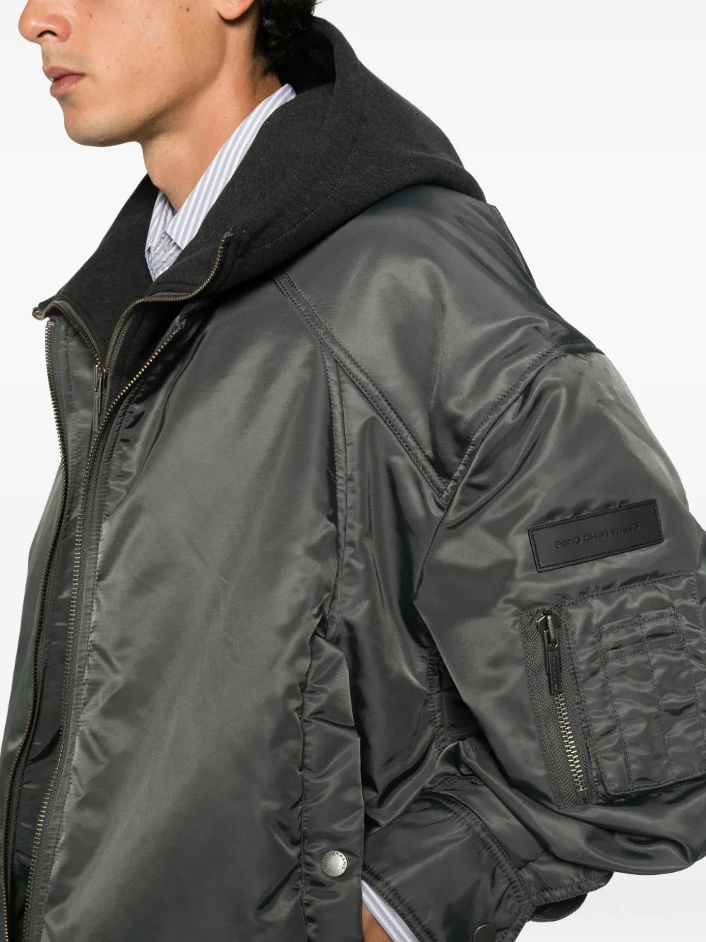 Feng Chen Wang layered bomber jacket Grijs