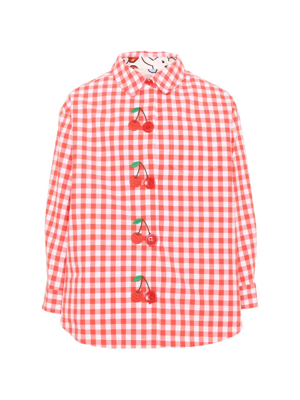 Poco Blush Cherry Check reversible gingham shirt - Rot