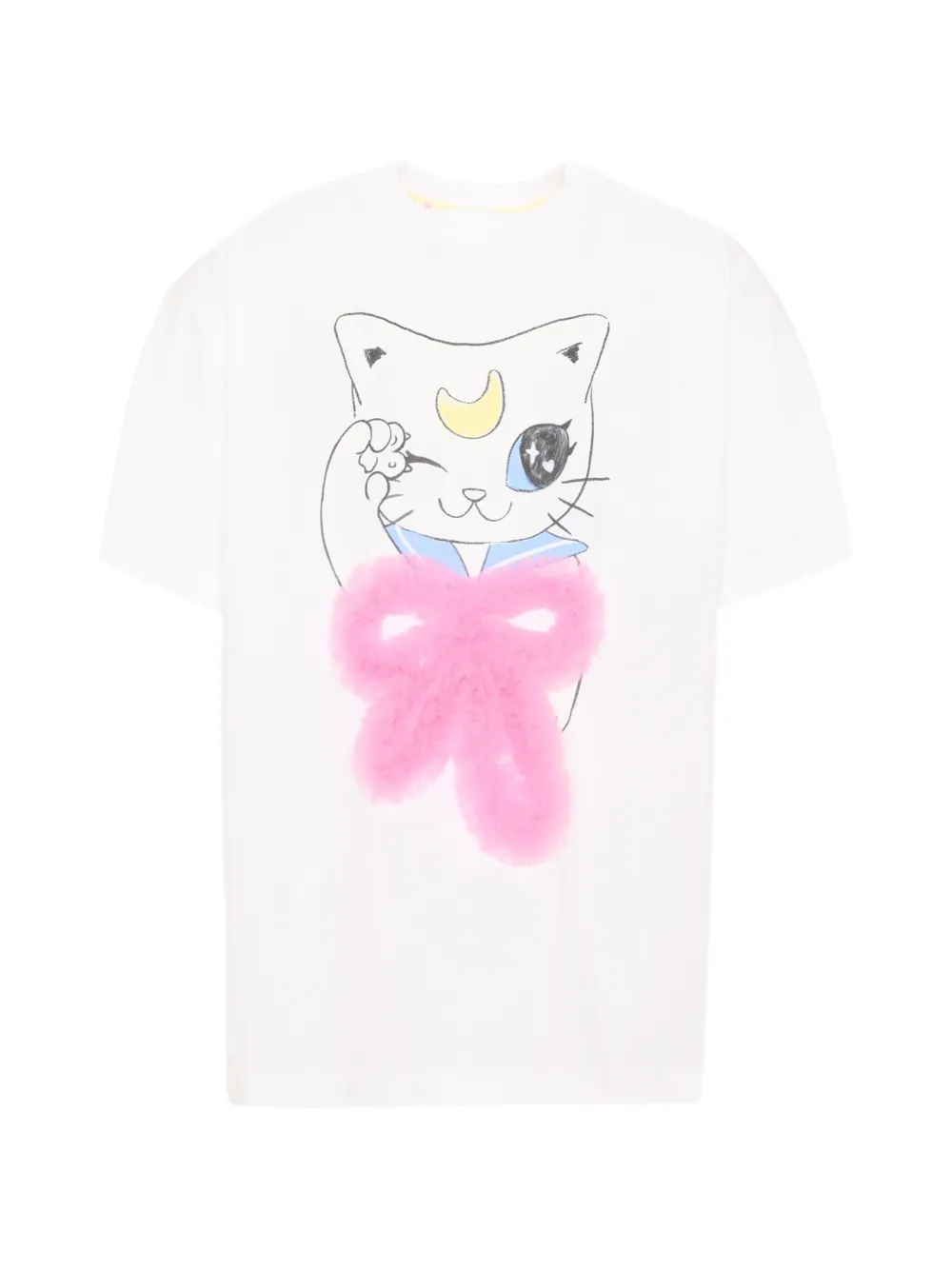 Poco Blush Moonlight Scissorhands bow-detail T-shirt - Bianco