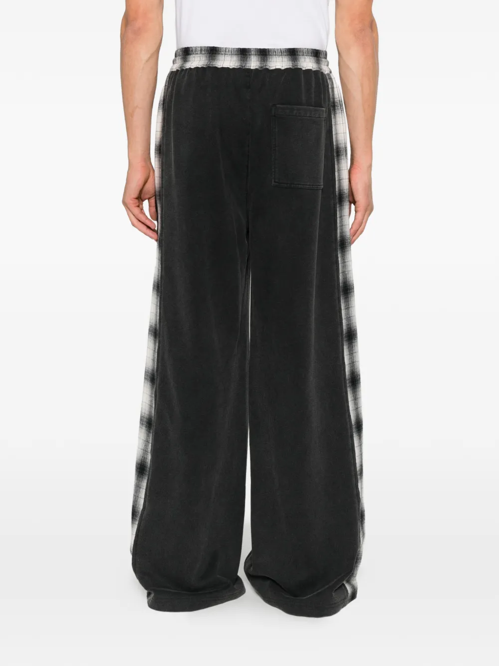 Feng Chen Wang Broek met trekkoordtaille en geruit vlak Zwart