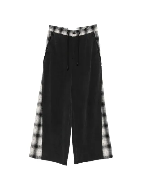 Feng Chen Wang check-panel drawstring-waist trousers