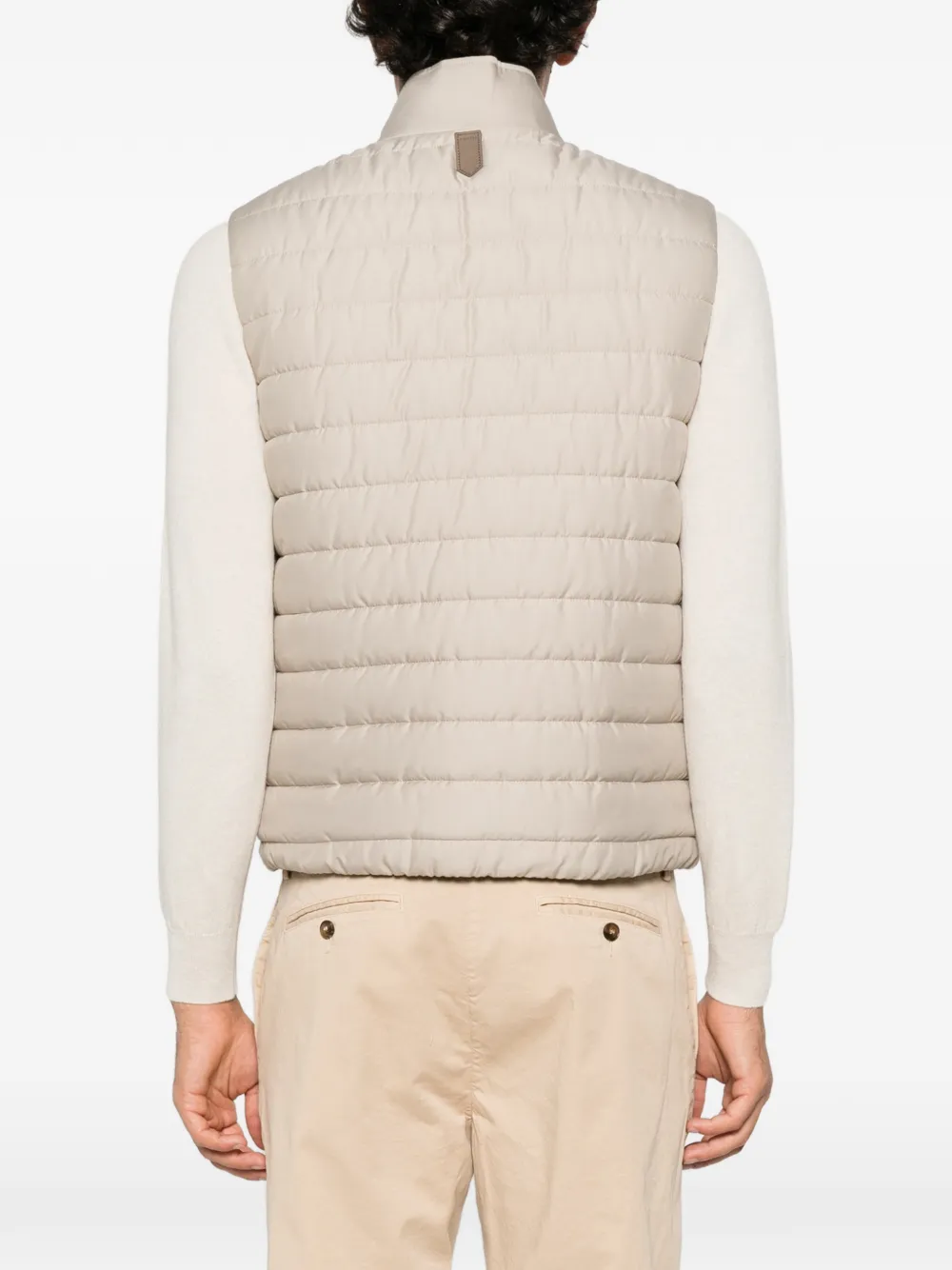 Canali quilted high-neck gilet Beige