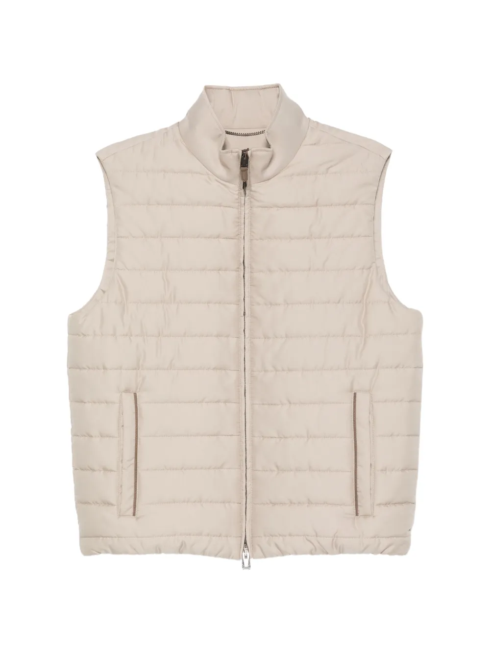 Canali quilted high-neck gilet Beige