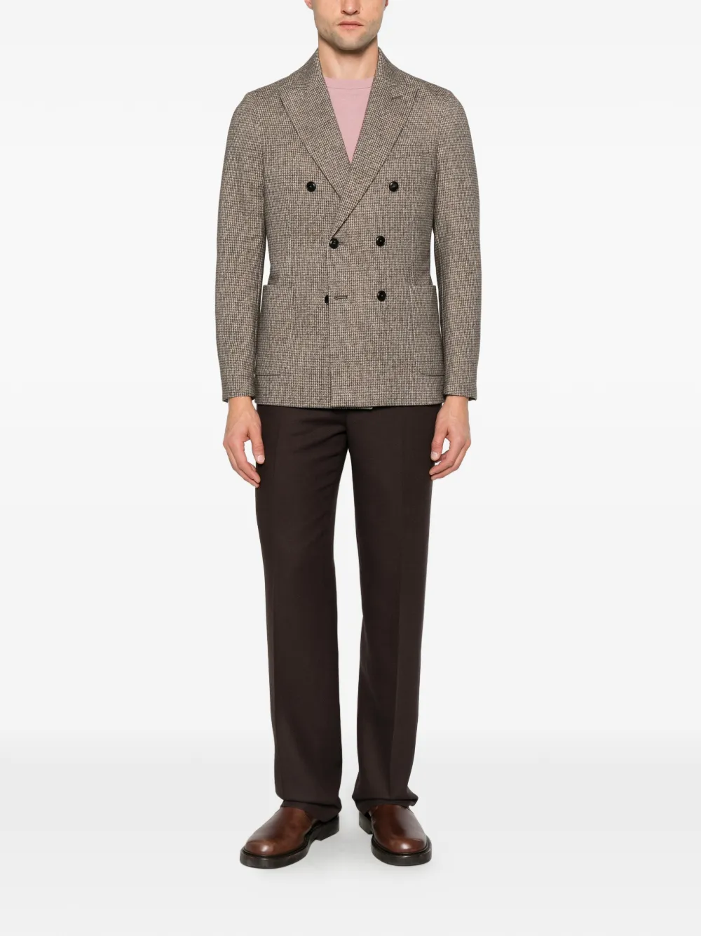 Circolo 1901 houndstooth double-breasted blazer Bruin