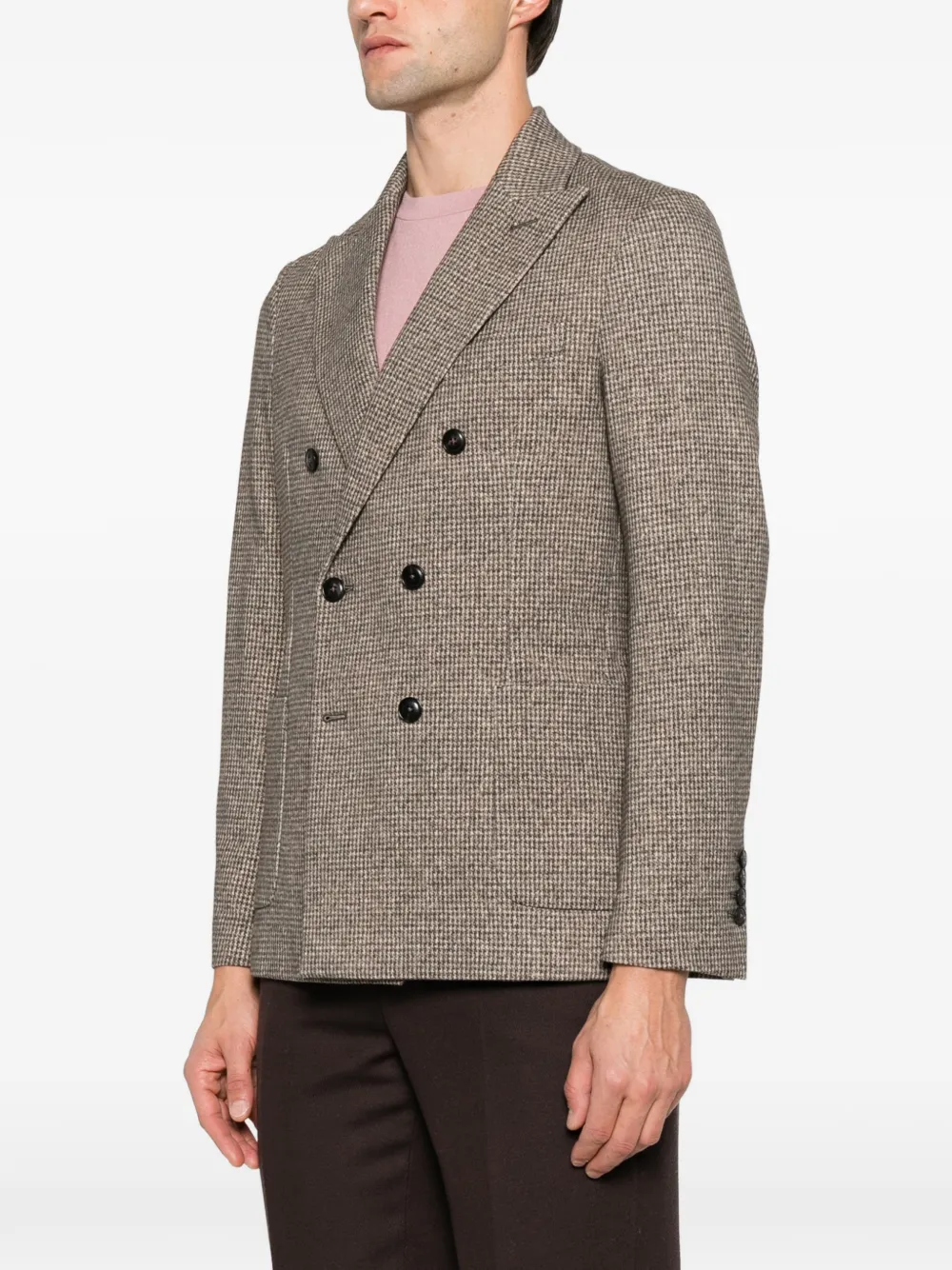 Circolo 1901 houndstooth double-breasted blazer Bruin