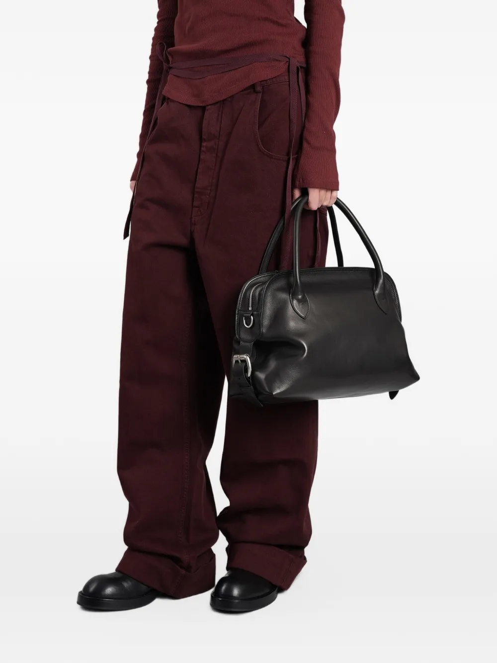 Ann Demeulemeester Michael tie-fastening wide-leg jeans Rood