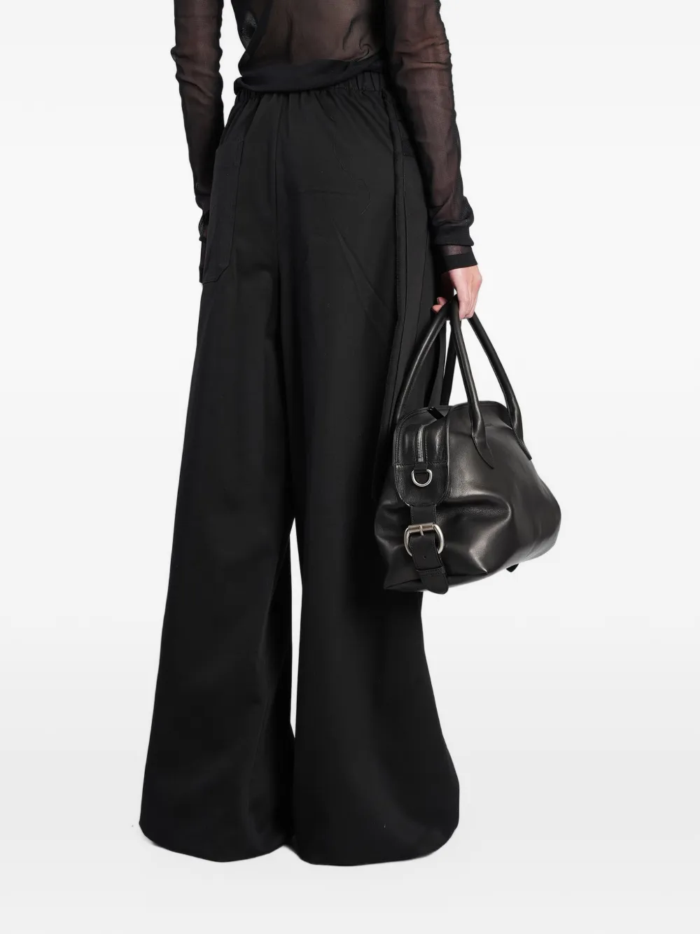 Ann Demeulemeester Marke layered trousers Zwart