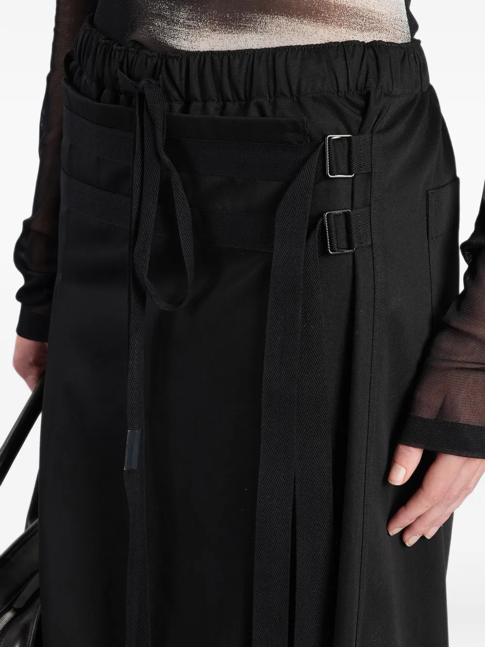 Ann Demeulemeester Marke layered trousers Zwart