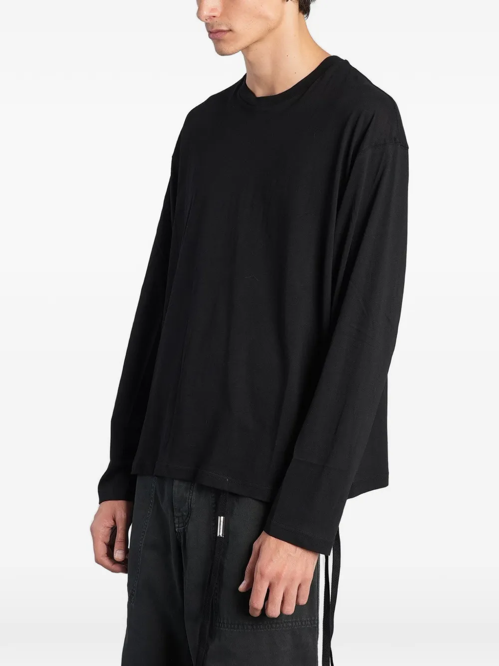 Ann Demeulemeester slogan-print long-sleeve T-shirt Zwart