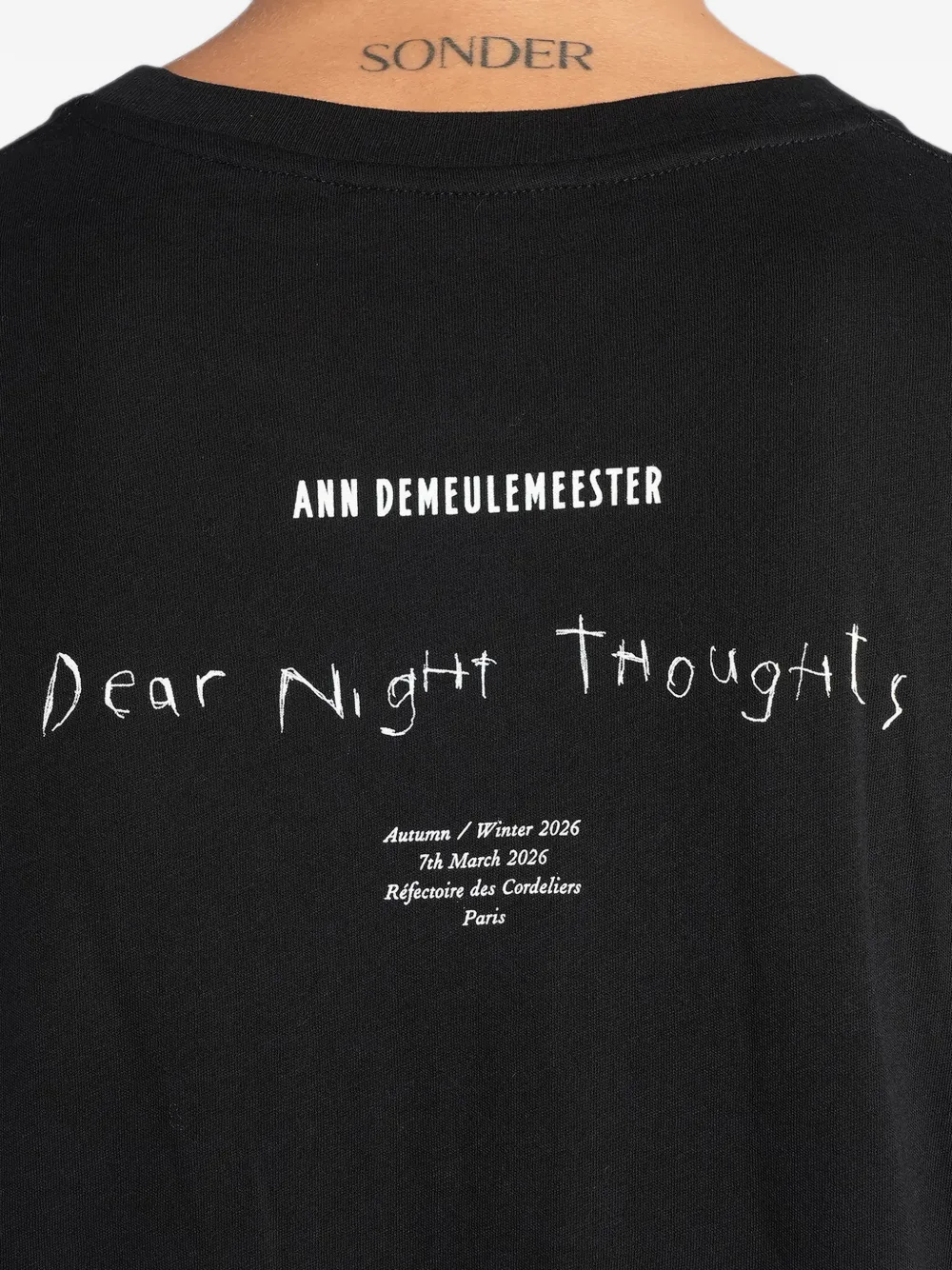 Ann Demeulemeester slogan-print long-sleeve T-shirt Zwart