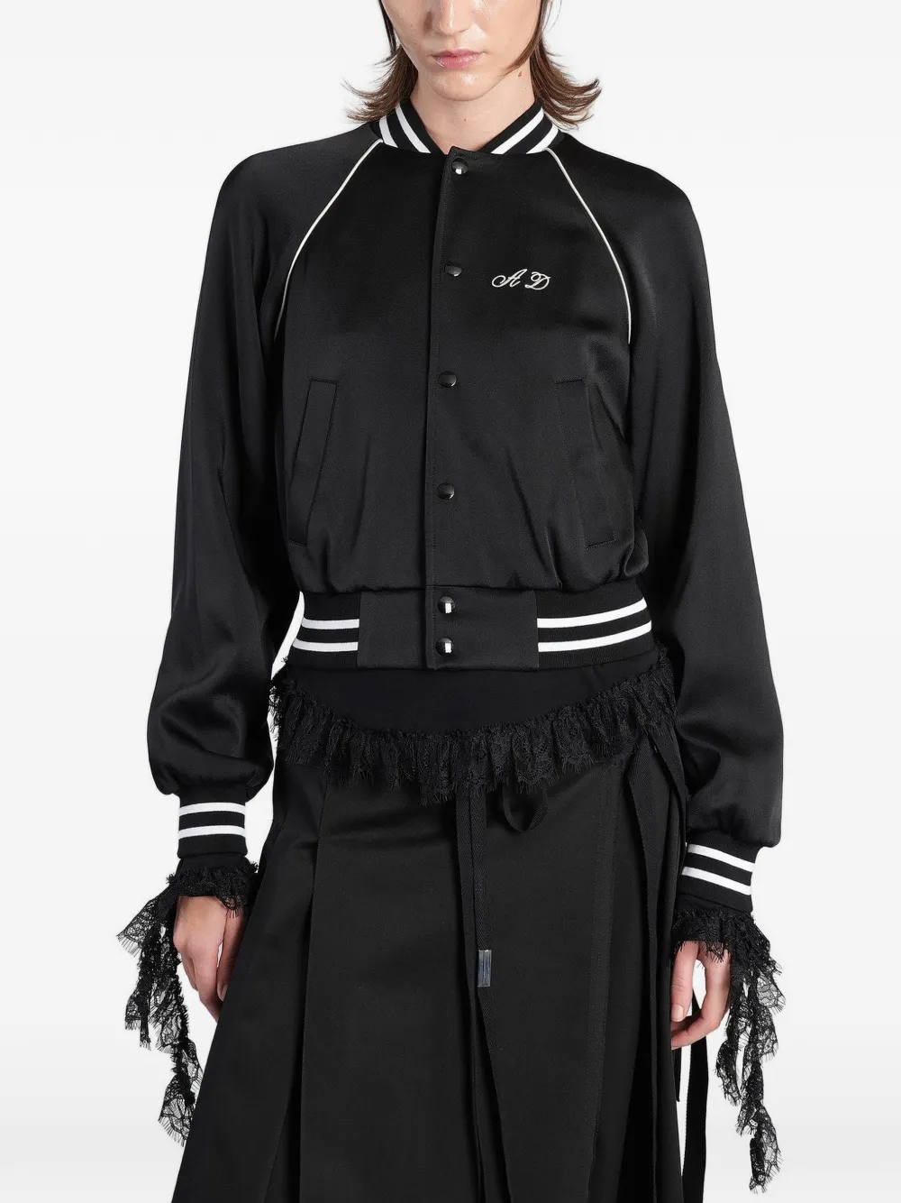 Ann Demeulemeester Arya embroidered bomber jacket - Schwarz