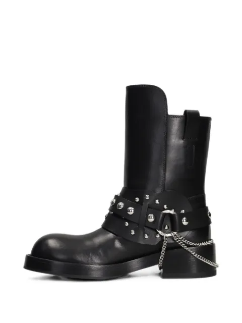 Ann Demeulemeester Boa Short studded leather boots