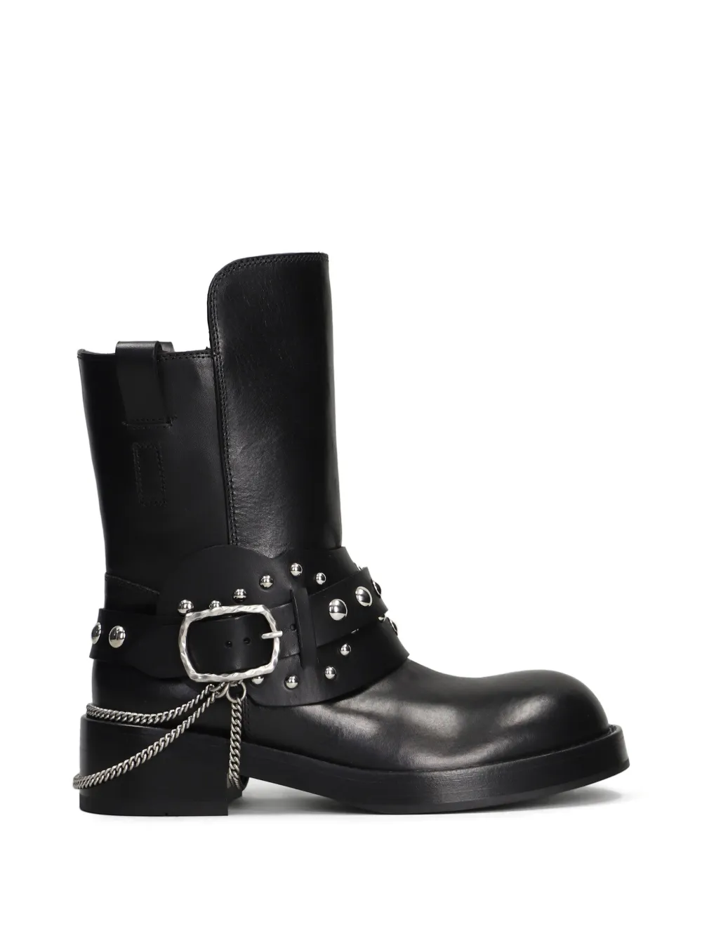 Ann Demeulemeester Boa Short chain-link leather boots - Schwarz