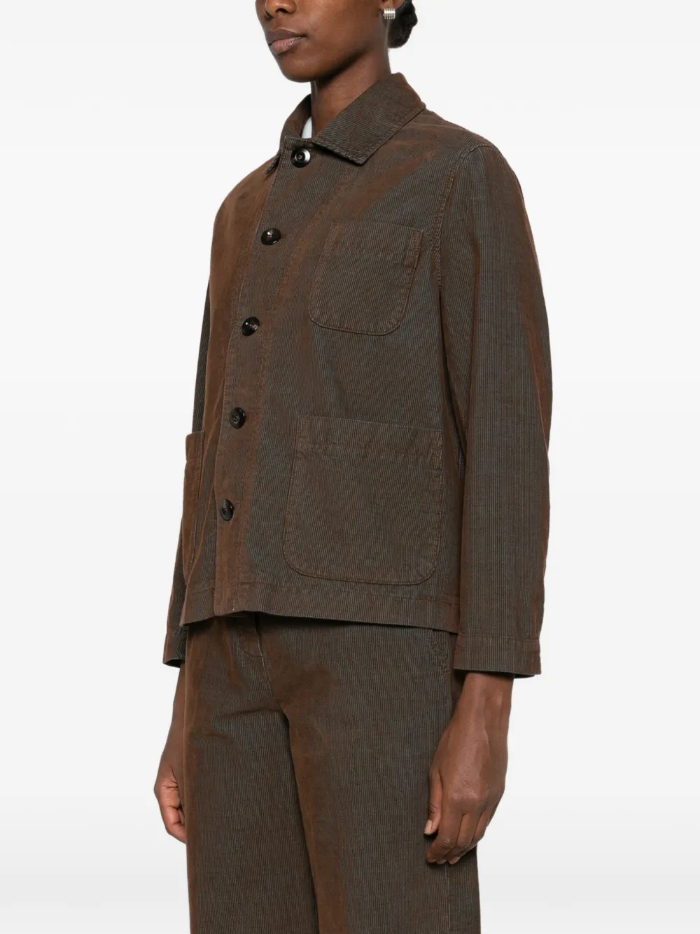 Circolo 1901 Button-up ribfluwelen jack Bruin