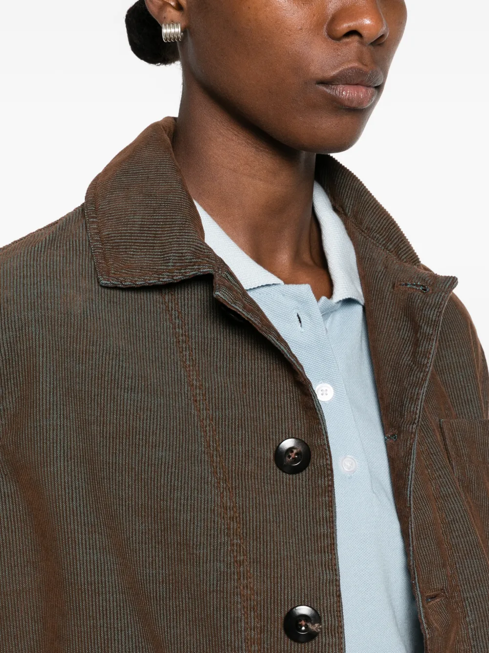Circolo 1901 Button-up ribfluwelen jack Bruin