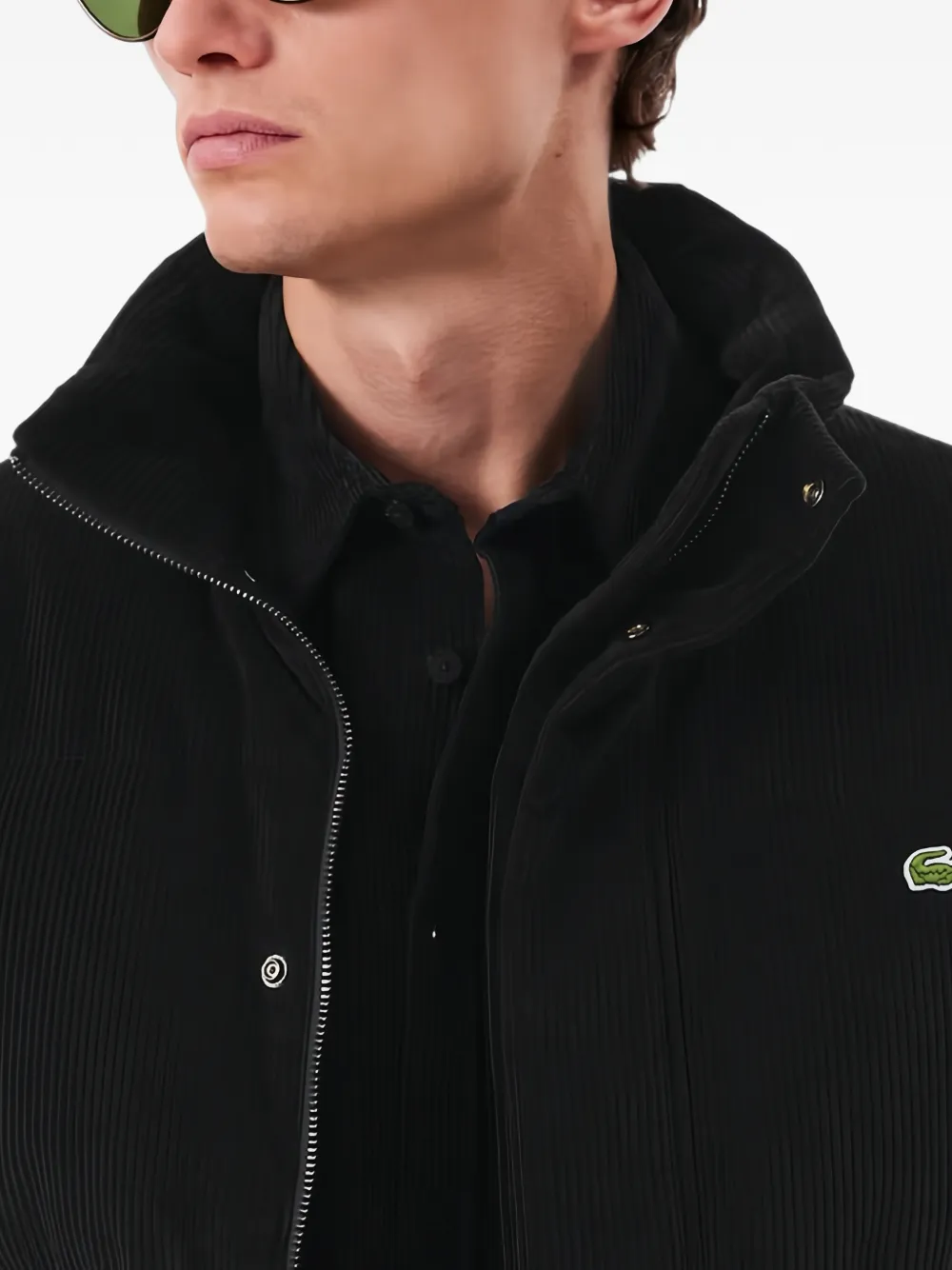 Lacoste corduroy down jacket Zwart