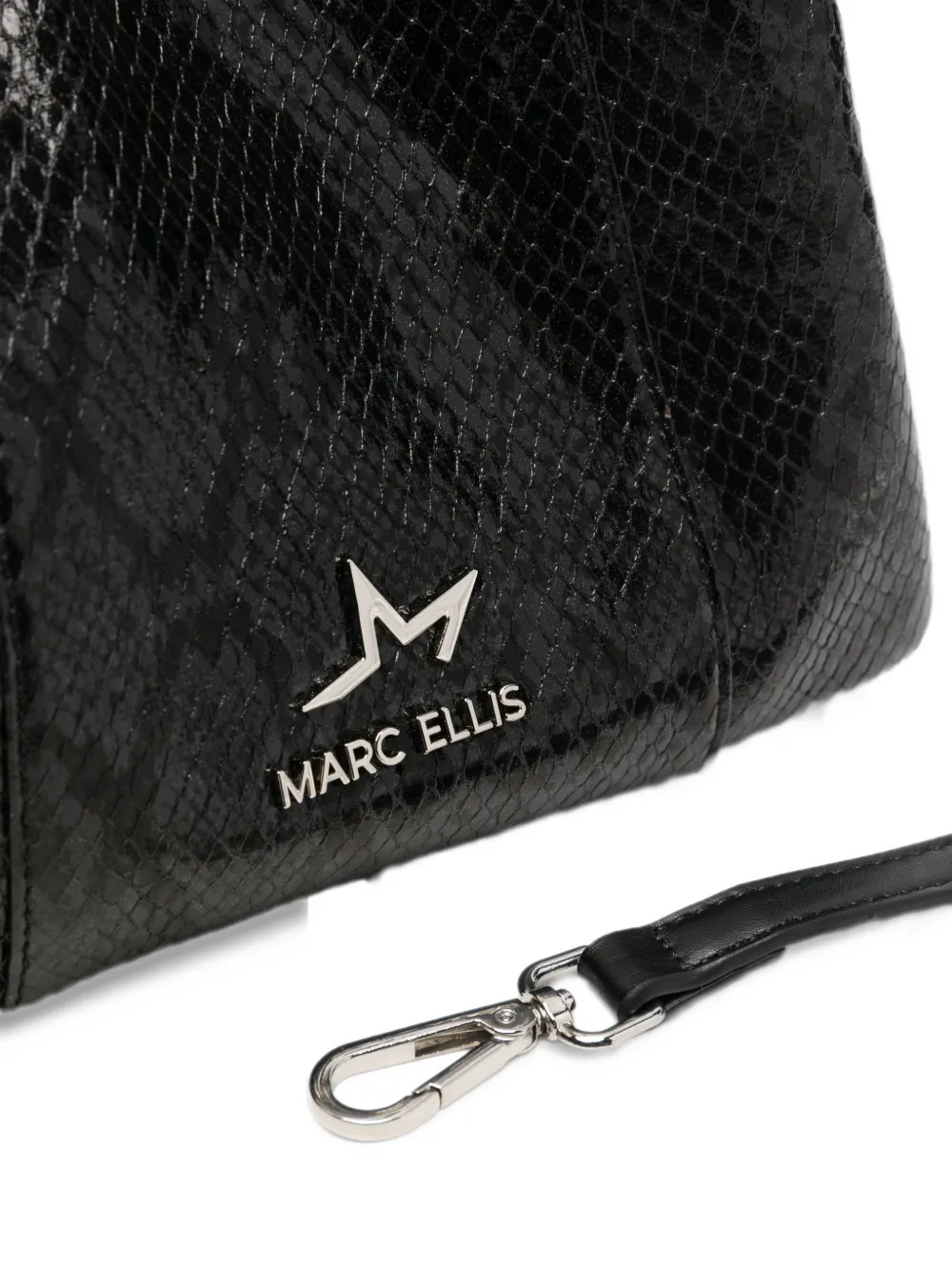 Marc Ellis Myranda M snake-effect logo-plaque tote bag Zwart