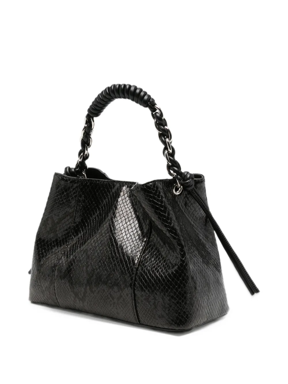 Marc Ellis Myranda M snake-effect logo-plaque tote bag Zwart