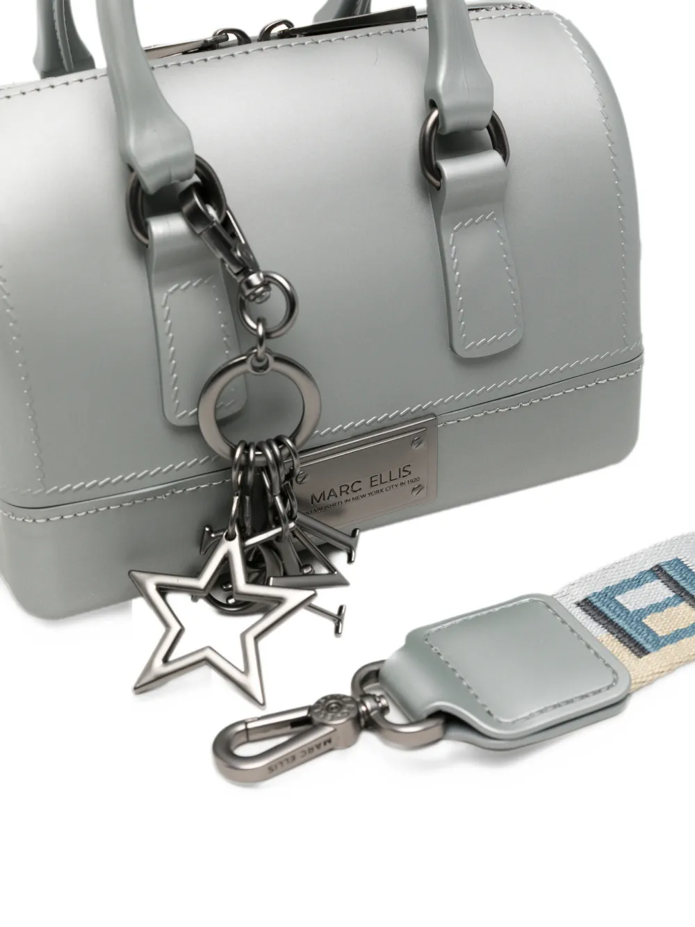 Marc Ellis Flat Estrel S star-charm logo-plaque tote bag Grijs