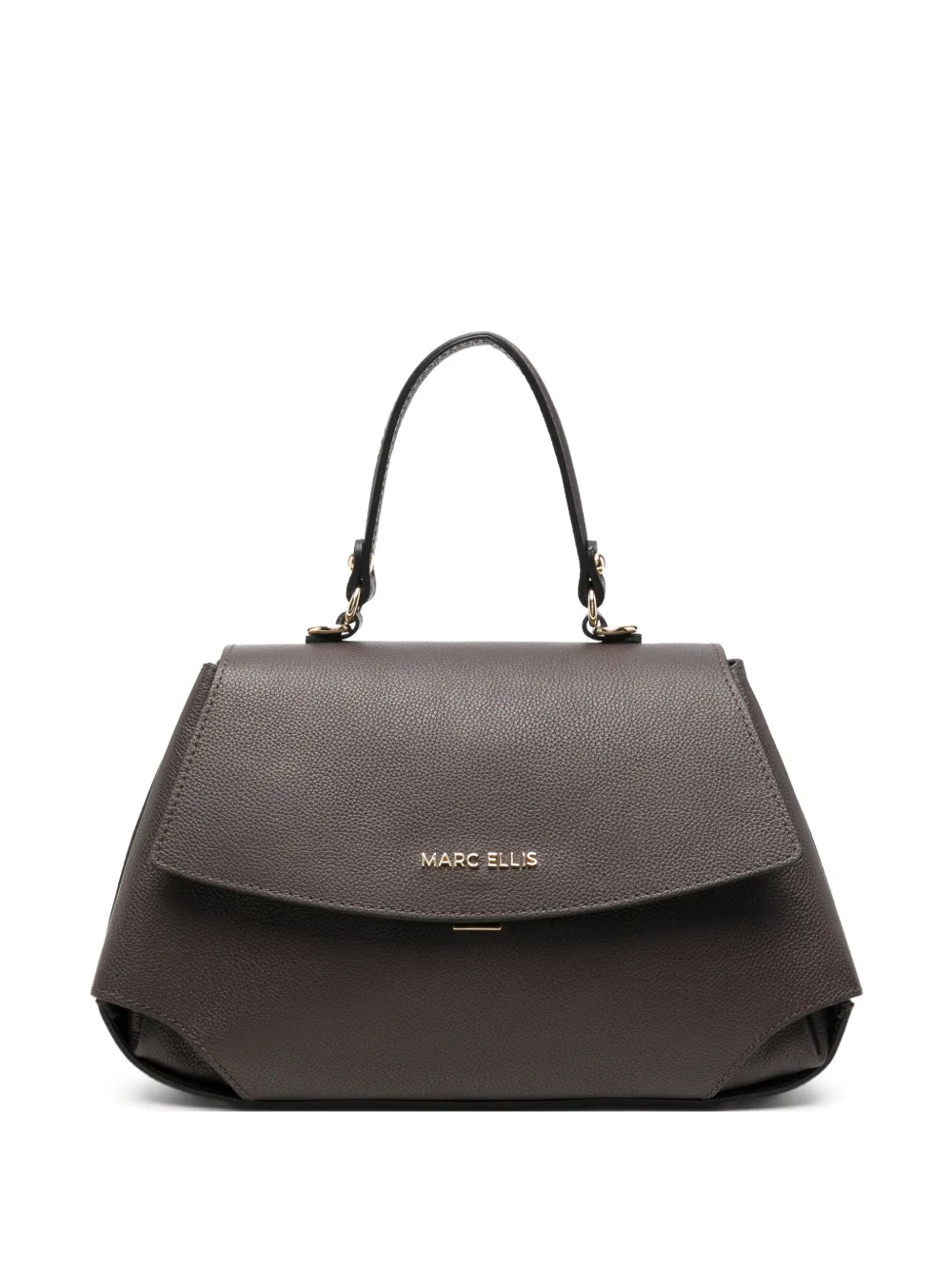 Marc Ellis Spency grainy leather shoulder bag - Marrone