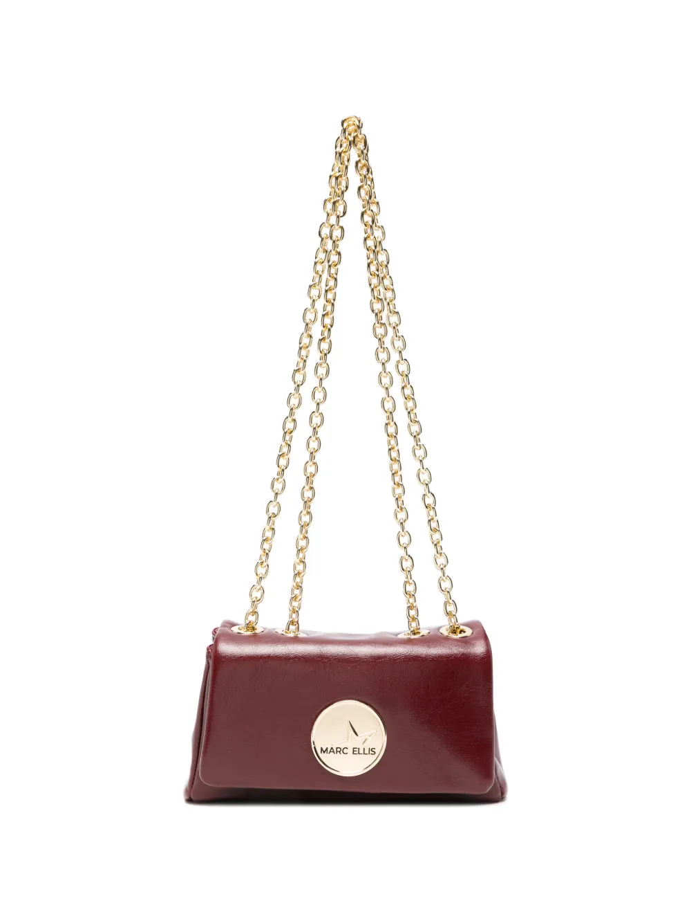 Marc Ellis Wendas S logo-plaque chain-link shoulder bag - Rosso