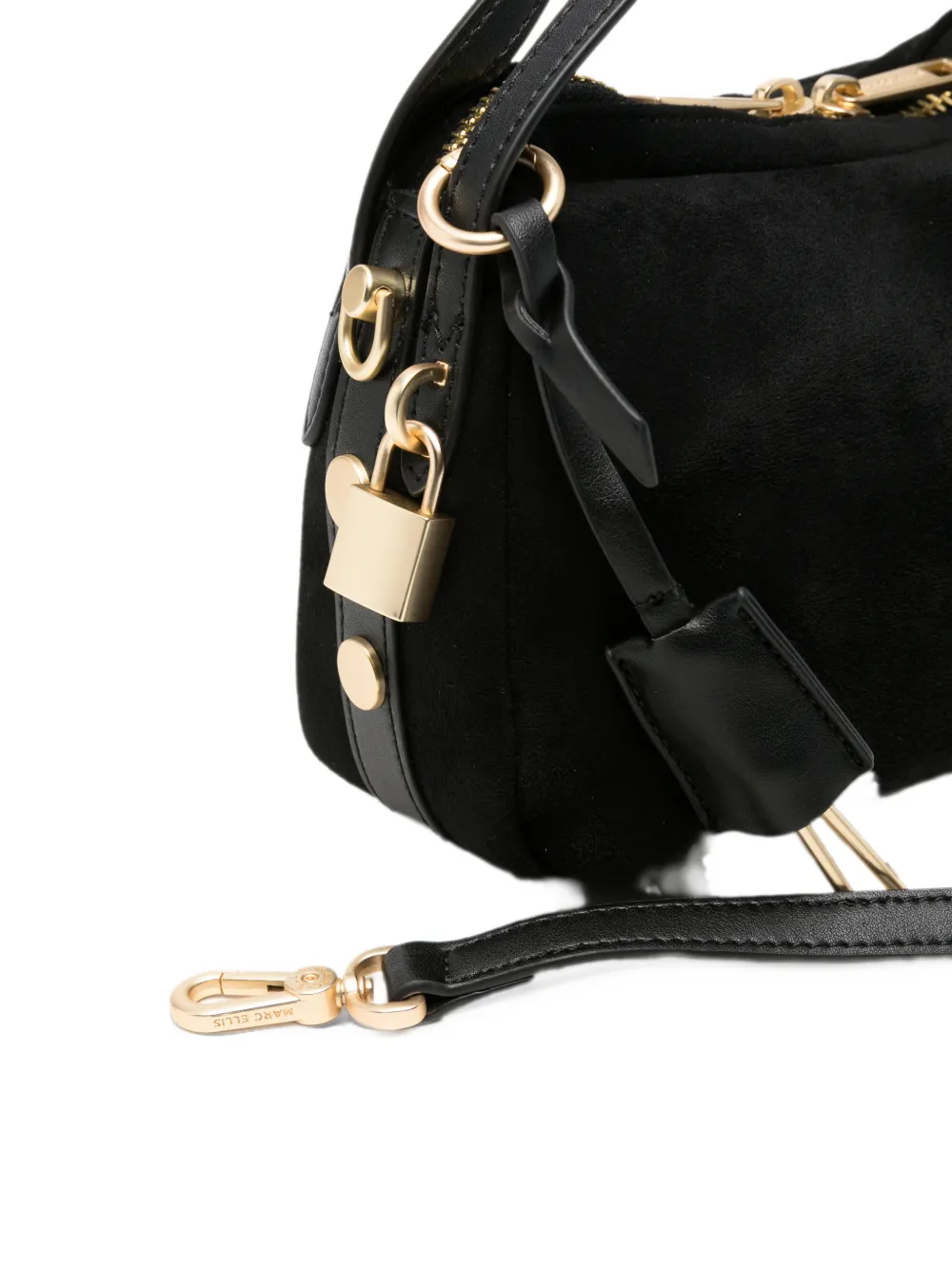 Marc Ellis Roslyn padlock-detail shoulder bag - Nero