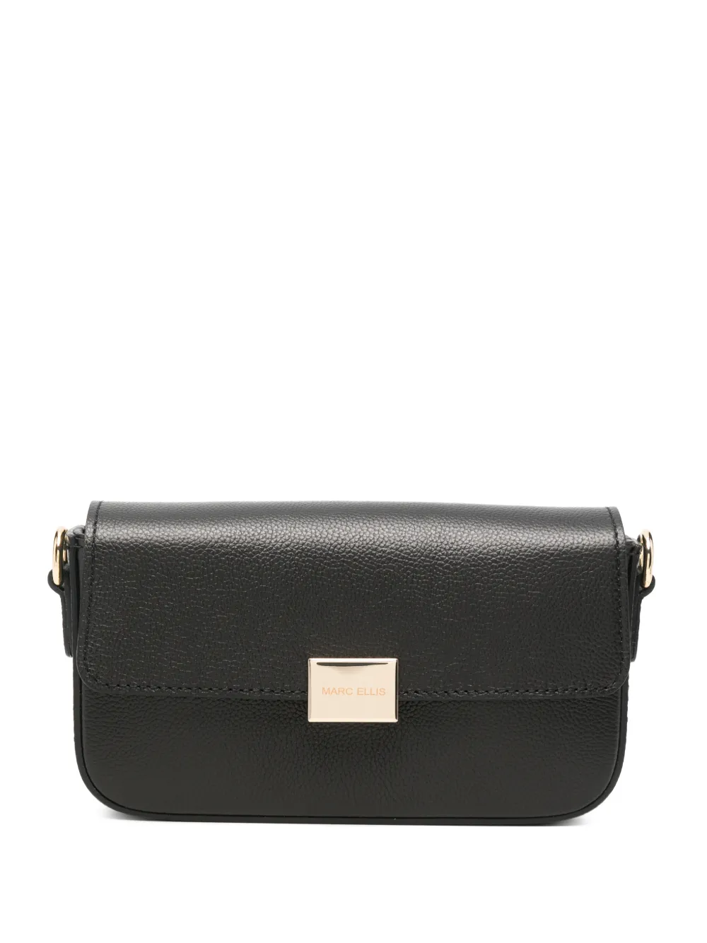 Marc Ellis Ezra Do logo-plaque pebbled-effect shoulder bag - Nero