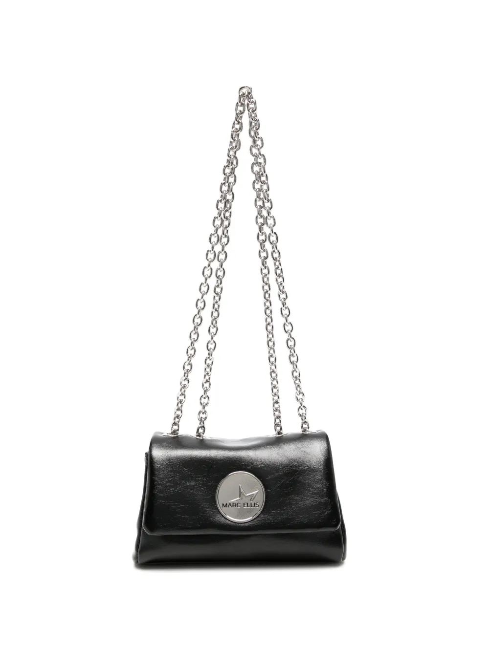 Marc Ellis small Wenda logo-plaque chain-link shoulder bag - Nero