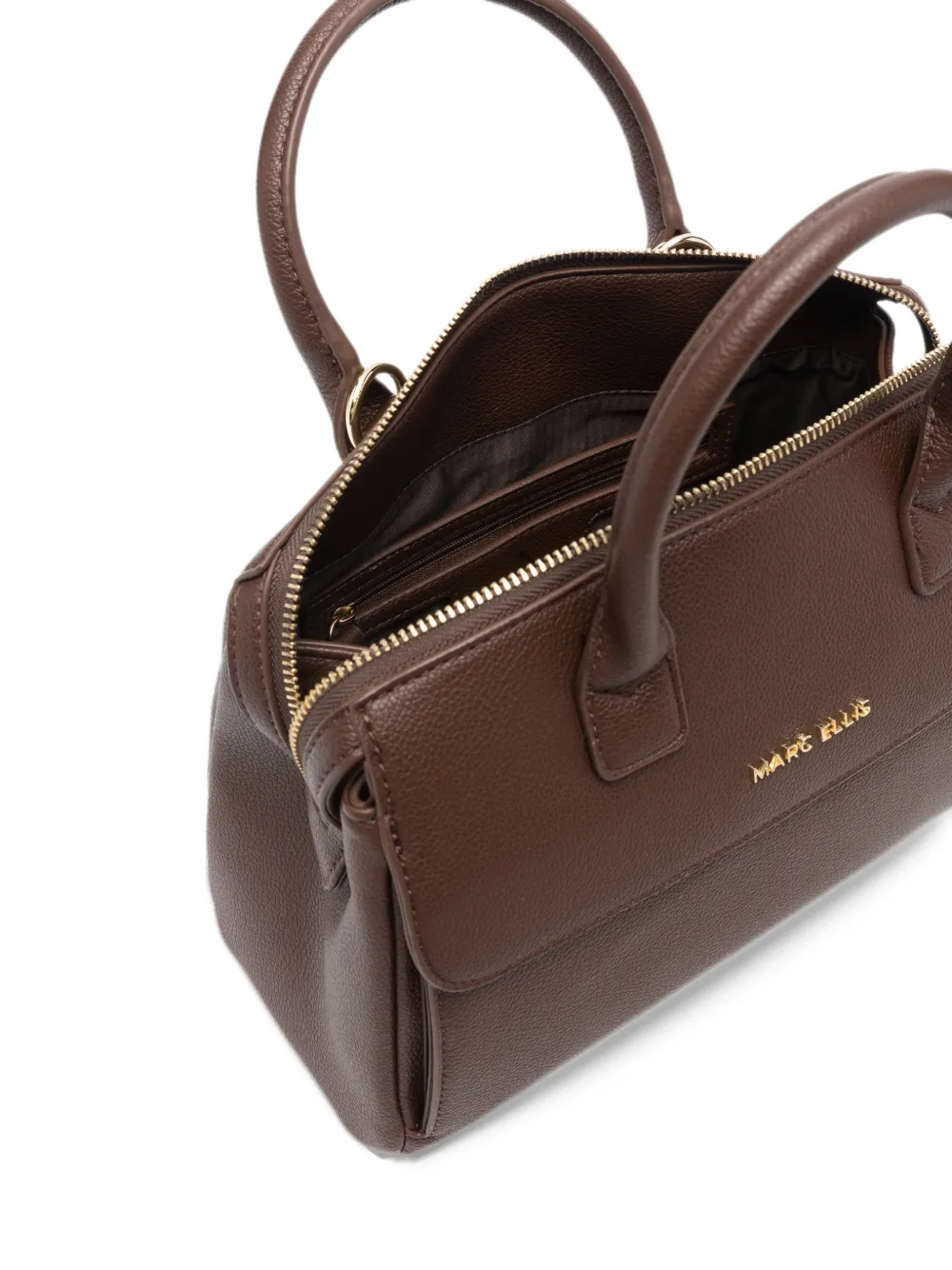 Marc Ellis Alysa logo-plaque pebbled-effect tote bag Bruin