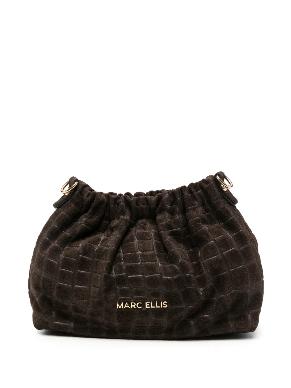 Marc Ellis Zoe crocodile-effect clutch bag - Marrone