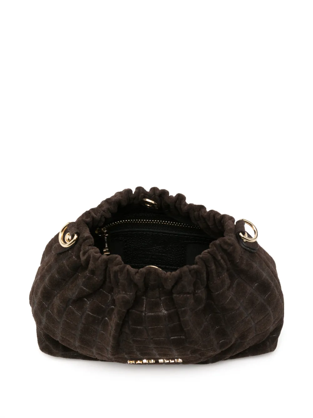 Marc Ellis Zoe crocodile-effect clutch bag Bruin