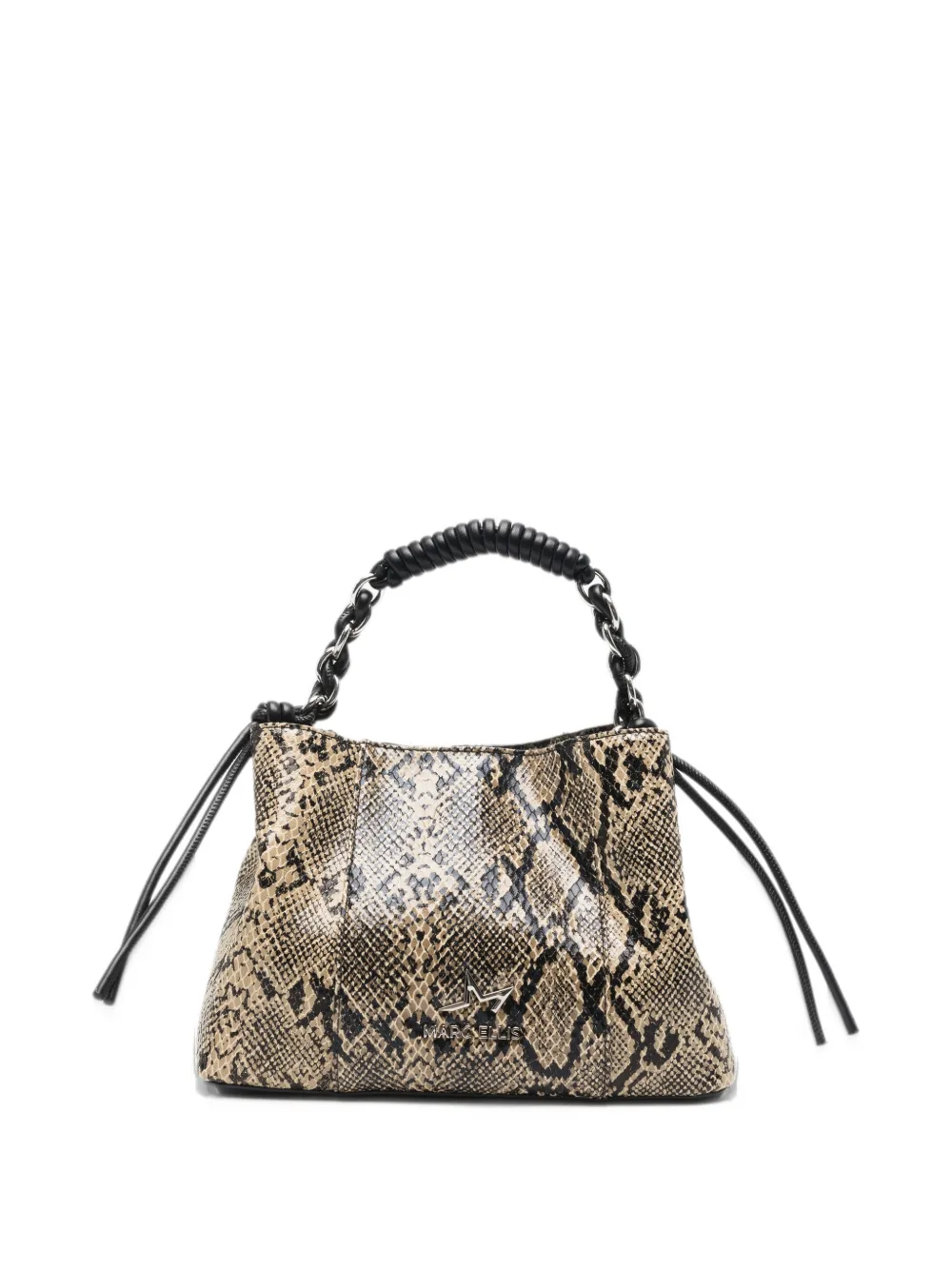 Marc Ellis Myranda snake-effect braided-handle tote bag - Toni neutri