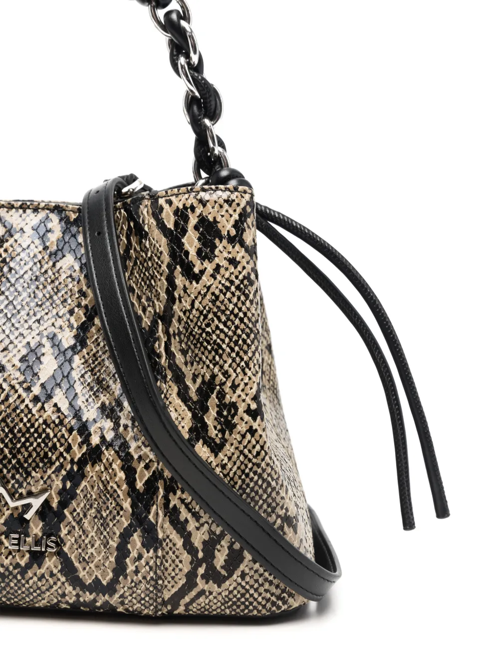 Marc Ellis Myranda snake-effect braided-handle tote bag Beige
