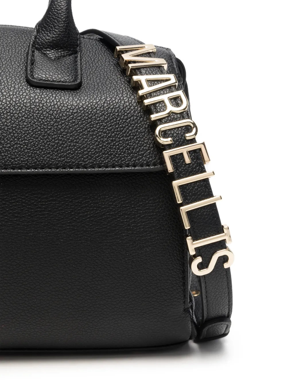 Marc Ellis Alysa logo-plaque pebbled tote bag Zwart