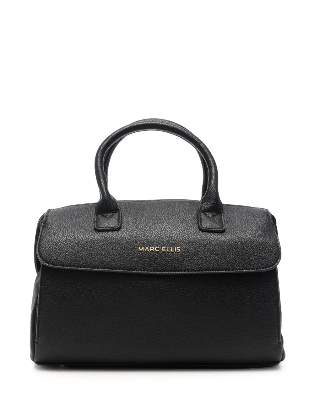 Marc Ellis Alysa logo-plaque pebbled tote bag Zwart