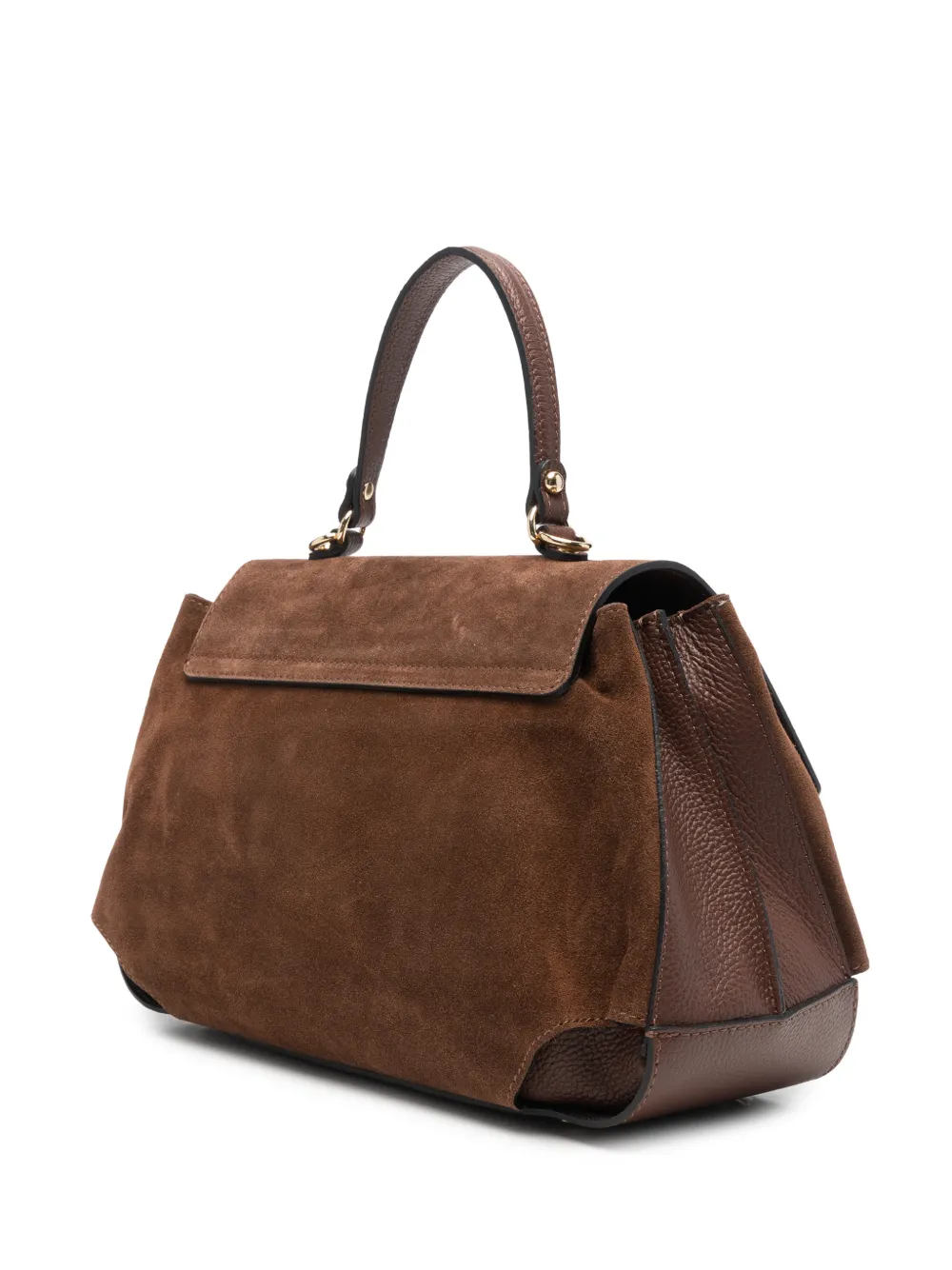 Marc Ellis Spency L suede-panelled shoulder bag Bruin