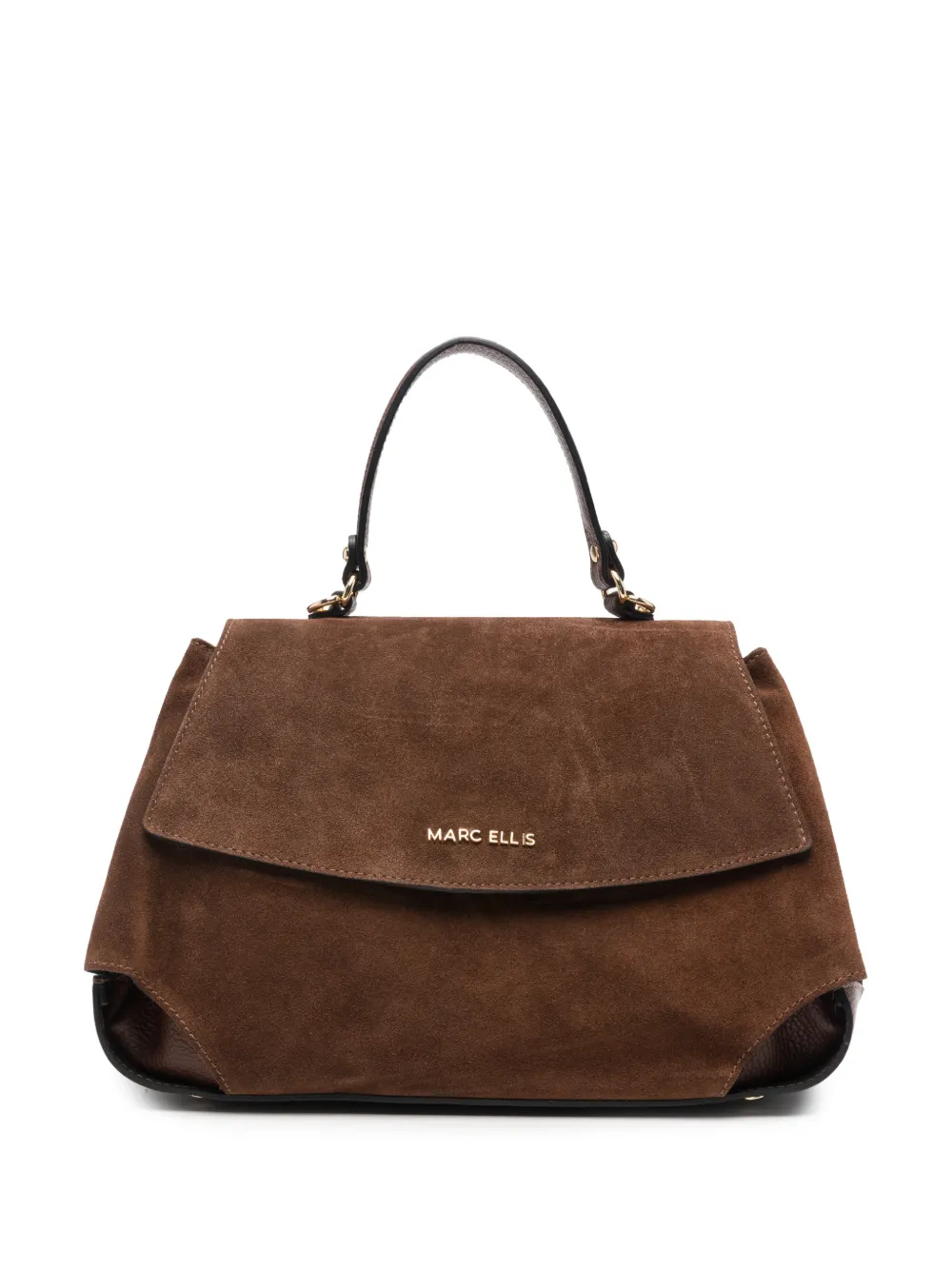 Marc Ellis Spency L suede-panelled shoulder bag Bruin