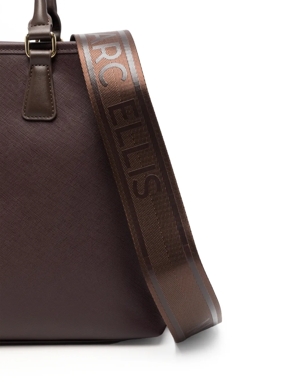 Marc Ellis Kassy M logo-plaque saffiano-effect tote bag Bruin