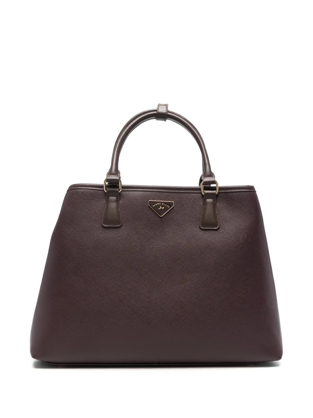 Marc Ellis Kassy M logo-plaque saffiano-effect tote bag Bruin