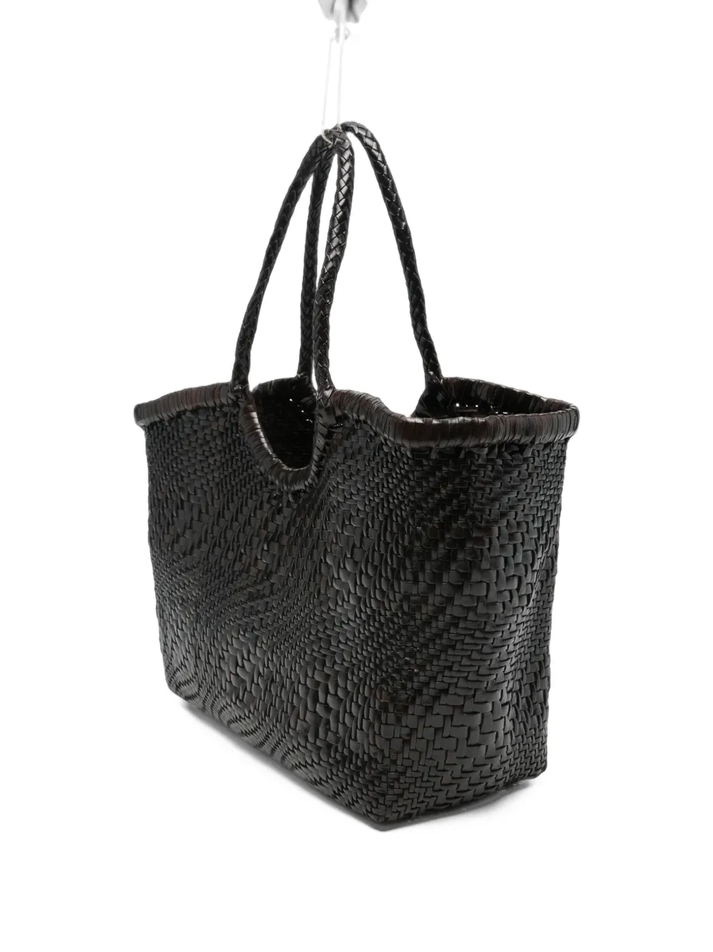 DRAGON DIFFUSION Nantucket Optical woven leather tote bag Bruin