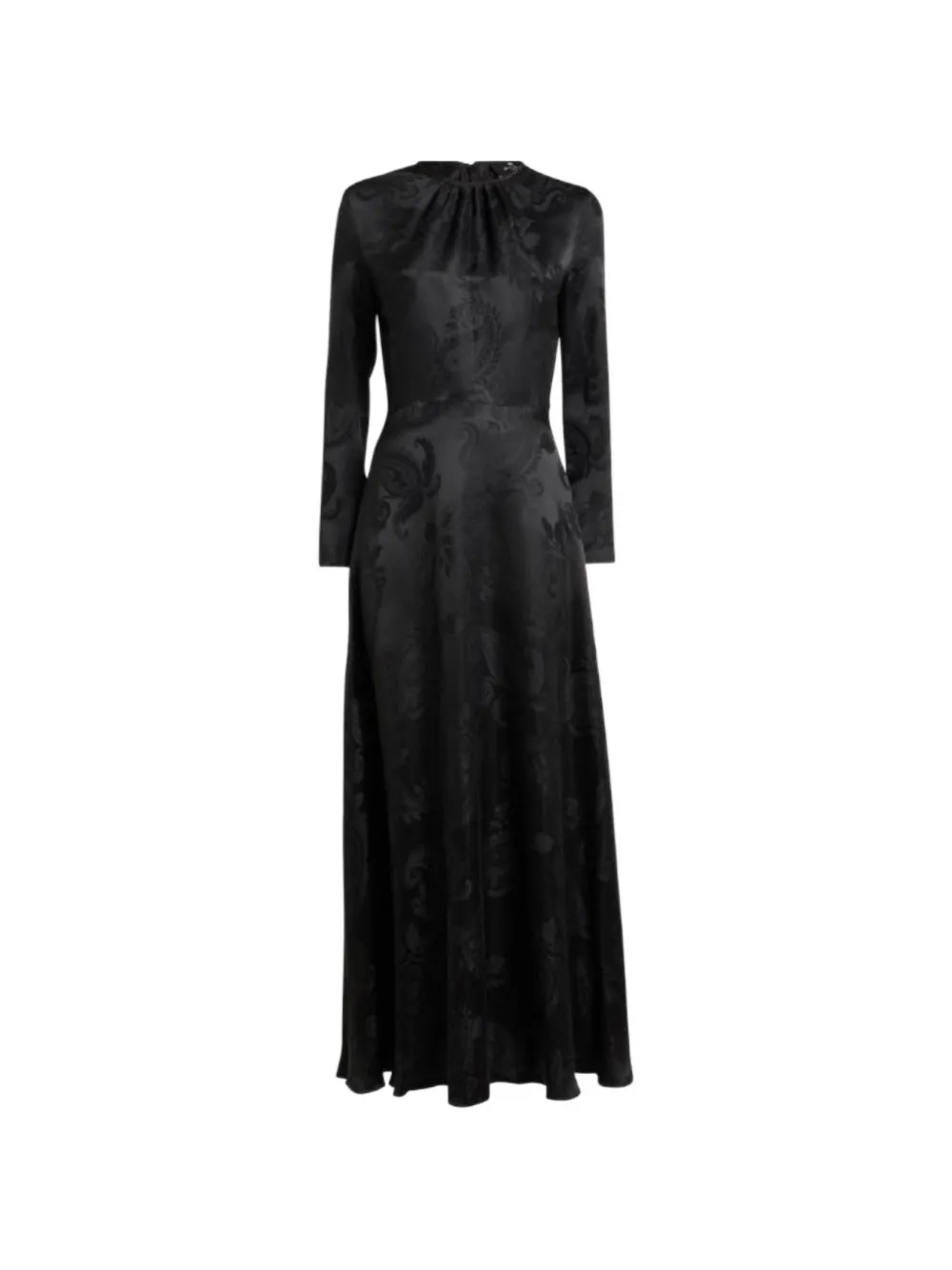 Etro Paisley Jacquard Flared Maxi Dress In Black