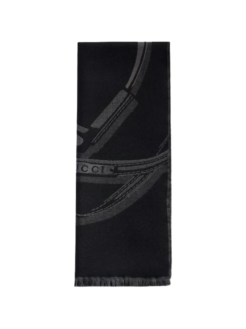 Gucci Horsebit wool silk jacquard stole - Schwarz