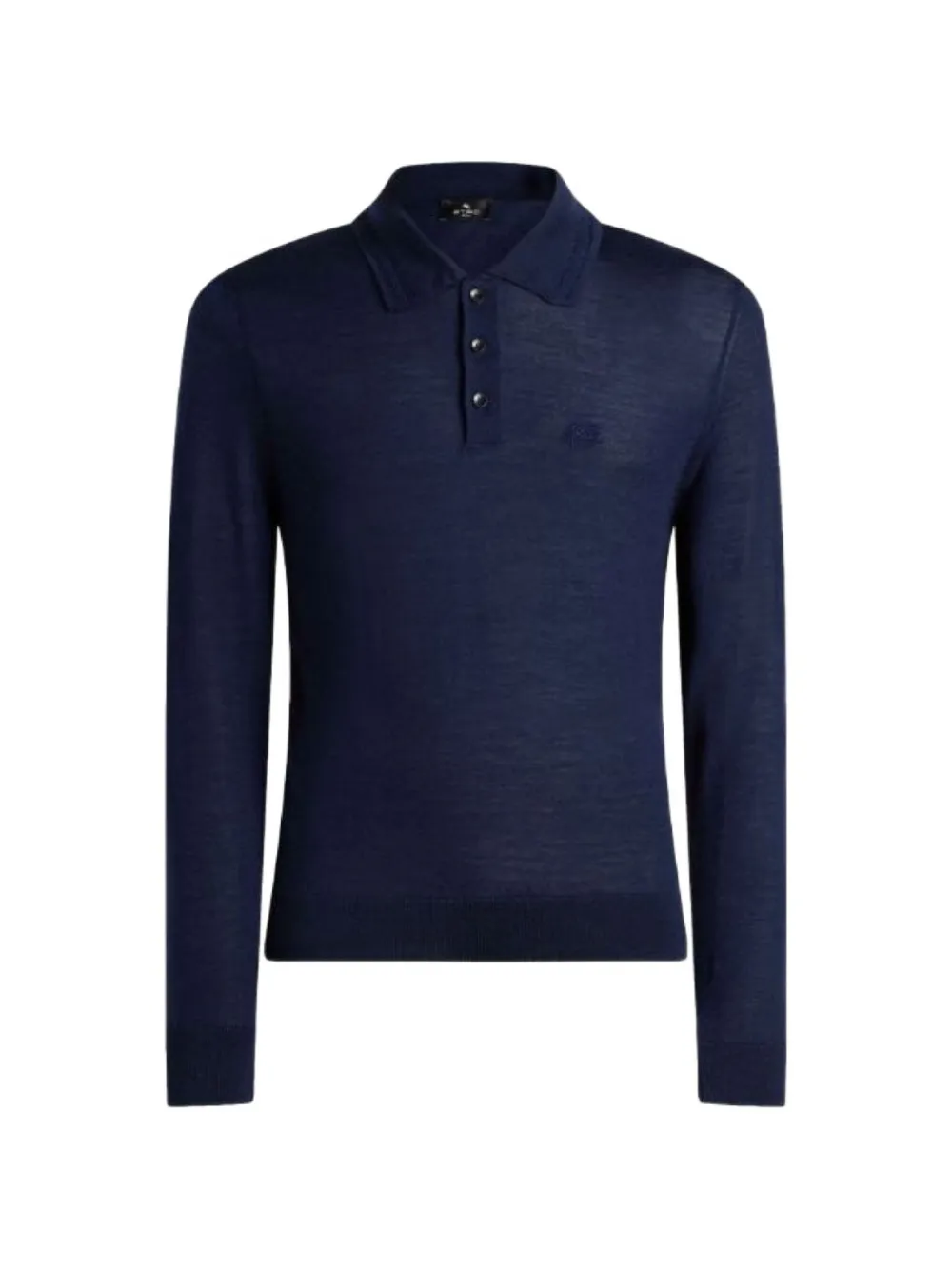 ETRO polo-style wool and silk sweater Blauw