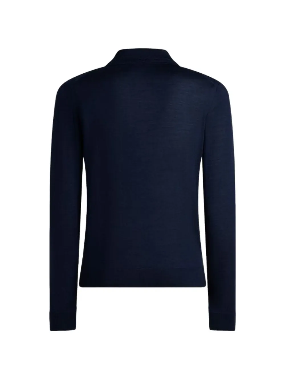 ETRO polo-style wool and silk sweater Blauw