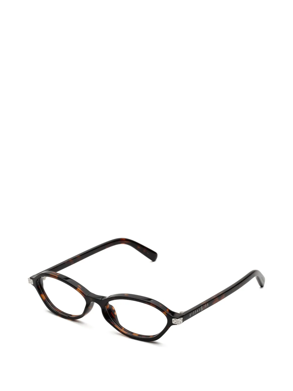 MM6 Maison Margiela tortoiseshell-effect oval-frame glasses Bruin