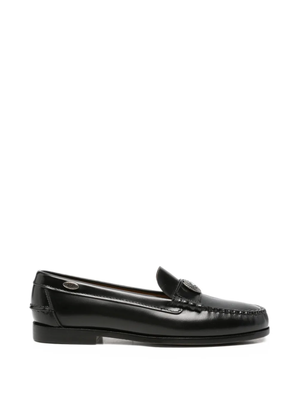 Mexicana turquoise-embellished leather loafers - Nero